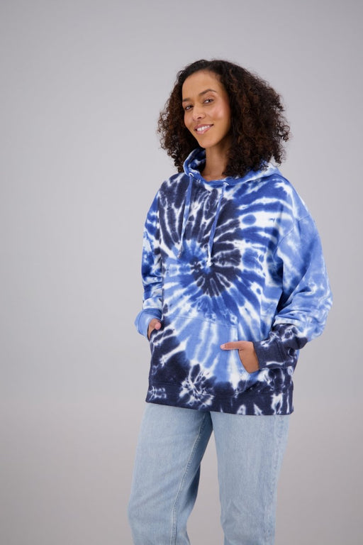 Adult's Tie-Dye Pullover Hoodie (2-XL) Cotton/Polyester Blend 9652 - Advance Apparels Wholesale-Navy Blue-Assorted-9652-PNavy BlueAssorted