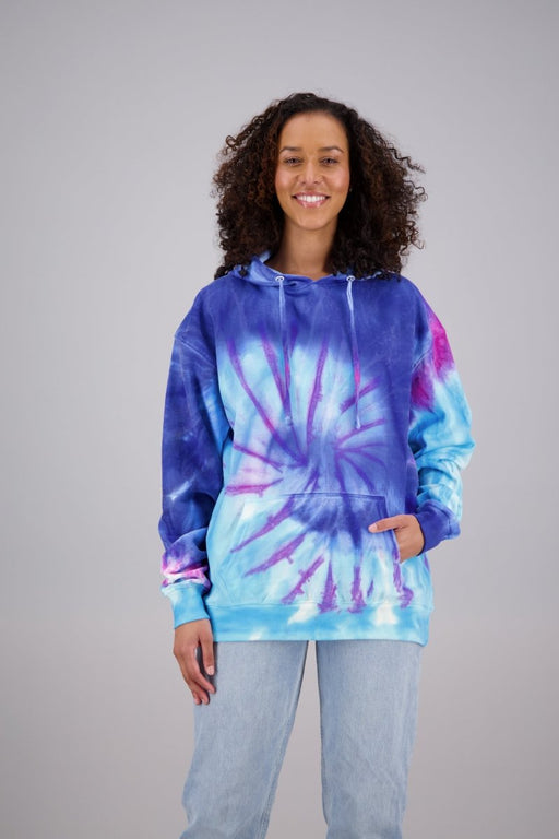 Adult's Tie-Dye Pullover Hoodie (2-XL) Cotton/Polyester Blend 9654 - Advance Apparels Wholesale-Blue / Purple-Assorted-9654-PBlue / PurpleAssorted