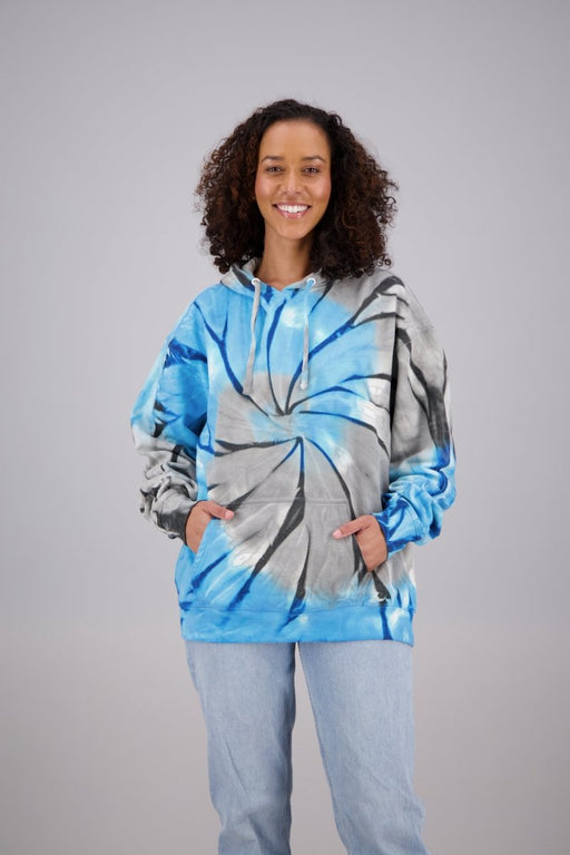 Adult's Tie-Dye Pullover Hoodie (2-XL) Cotton/Polyester Blend 9655 - Advance Apparels Wholesale-Light Blue / Grey-Assorted-9655-PLight Blue / GreyAssorted