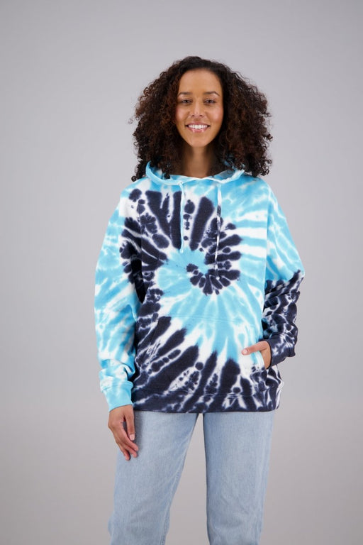 Adult's Tie-Dye Pullover Hoodie (2-XL) Cotton/Polyester Blend 9661 - Advance Apparels Wholesale-Turquoise / Navy-Assorted-9661-PTurquoise / NavyAssorted
