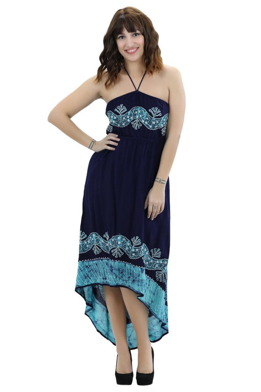 Halter Batik Dye Dress 1303 Batik - Advance Apparels Wholesale-Assorted-Free Size-1303-BATIKAssortedFree Size
