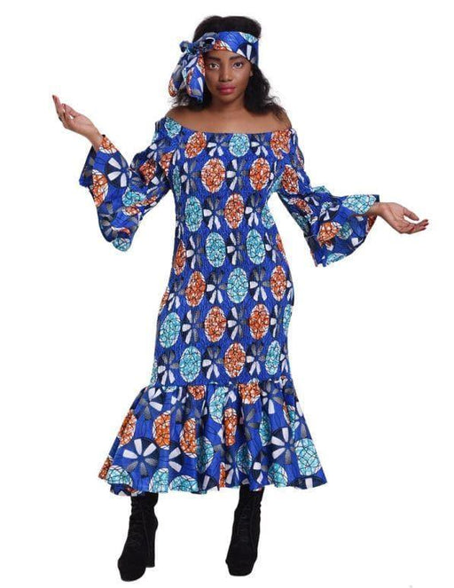 Mermaid African Print Dress 2262 - Advance Apparels Wholesale-42-One Size Fits Most-2262NC42One Size Fits Most