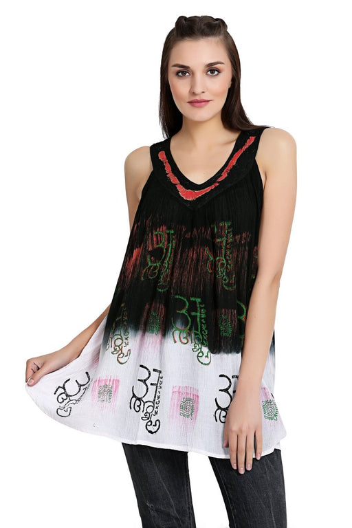 Om Print Tie Dye Tank Top 19528 - Advance Apparels Wholesale-Assorted Colors-One Size Fits Most-19528Assorted ColorsOne Size Fits Most